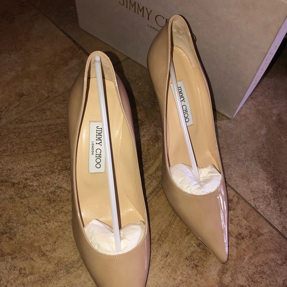 Jimmy Choo Agnes Patent Leather Pointed Toe Pumps - Picture 6 of 7